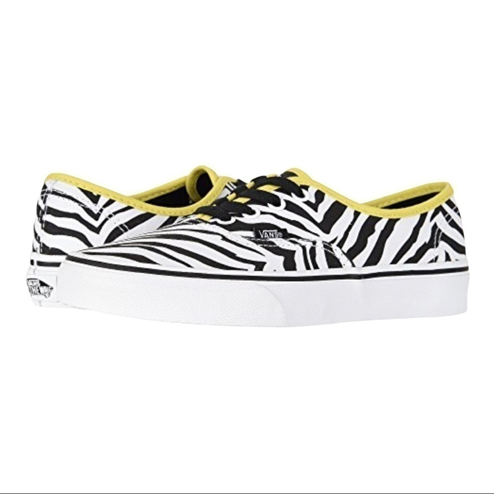 Vans Authentic Zebra Green‎ Sheen True White Shoe Size 6.5 Women